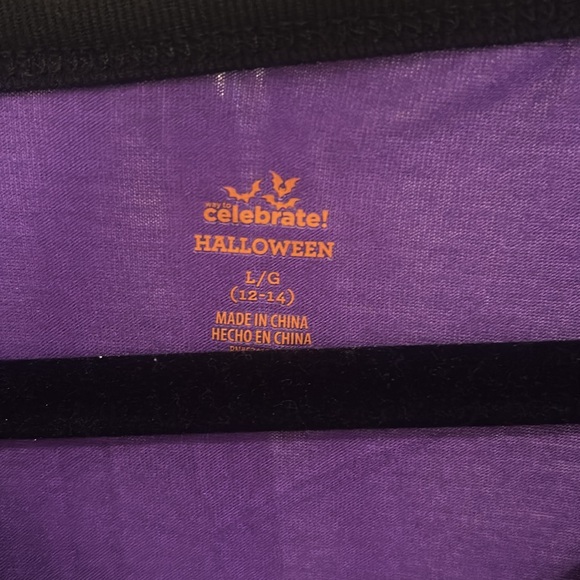 Black and Purple Halloween Pajama Shirt with Ghost Design - Picture 4 of 5